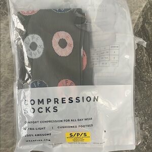 Compression Socks - Gray with Multicolor Design